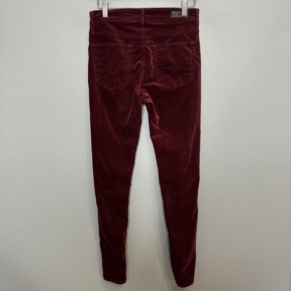 ADRIANO GOLDSCHMIED the farrah high rise velvet burgundy pants size 26 - Picture 3 of 6